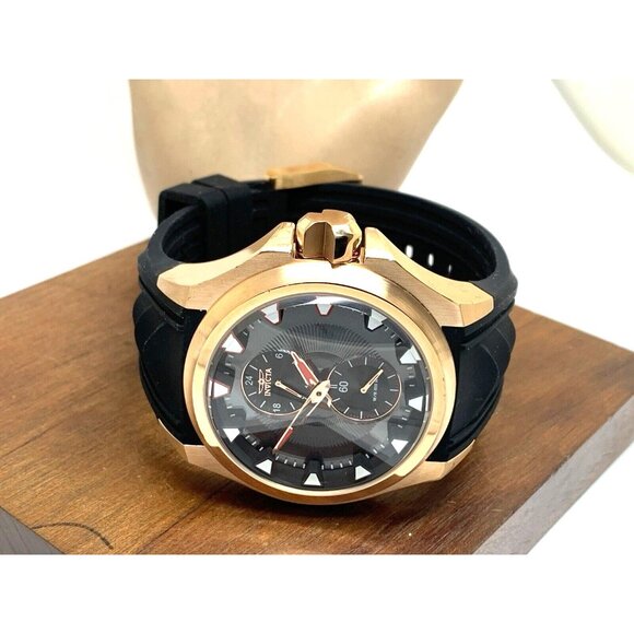Invicta Men's Watch 38015 S1 Rally Quartz Black Dial Rose Gold Rubber Band 47mm - Picture 8 of 13